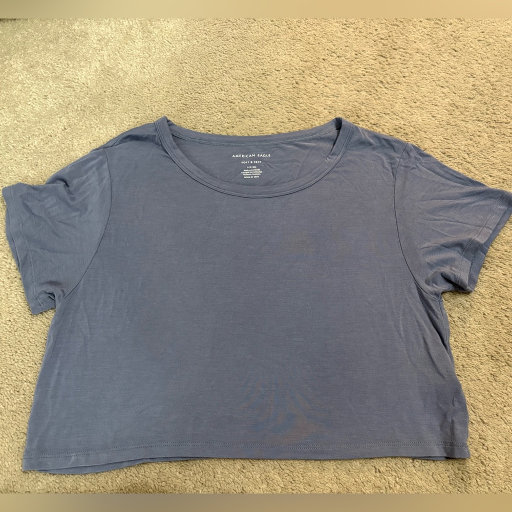 Blueish Purple American Eagle Short Sleeve T-Shirt